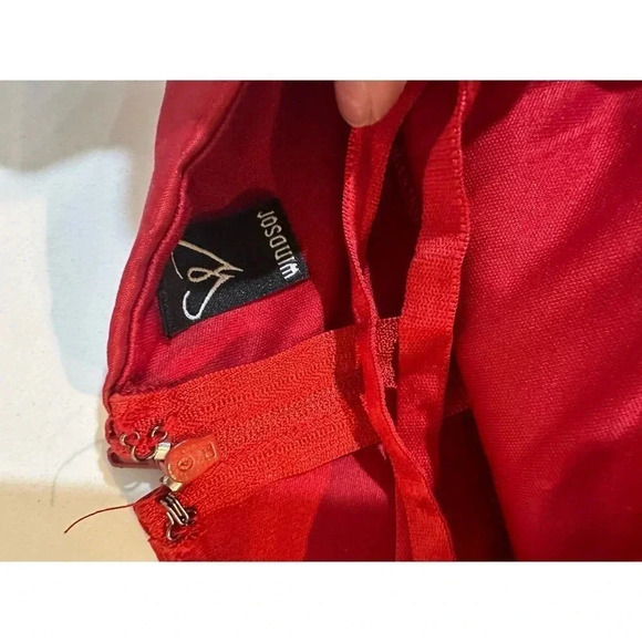 Windsor Women's Red Shanghai Strap Farrah High Low Taffeta Prom Dress Size Large - Picture 5 of 8